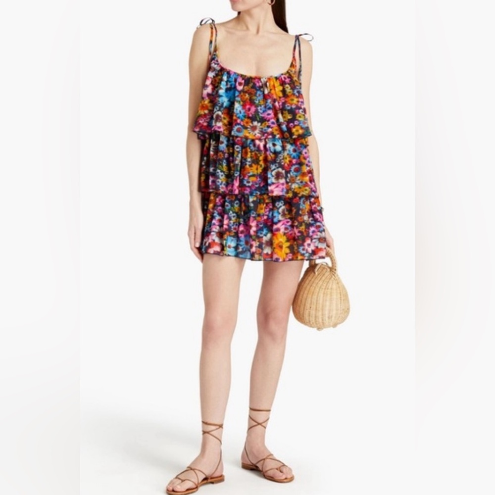 NWOT Stella McCartney Floral Tiered Mini Dress, Size S